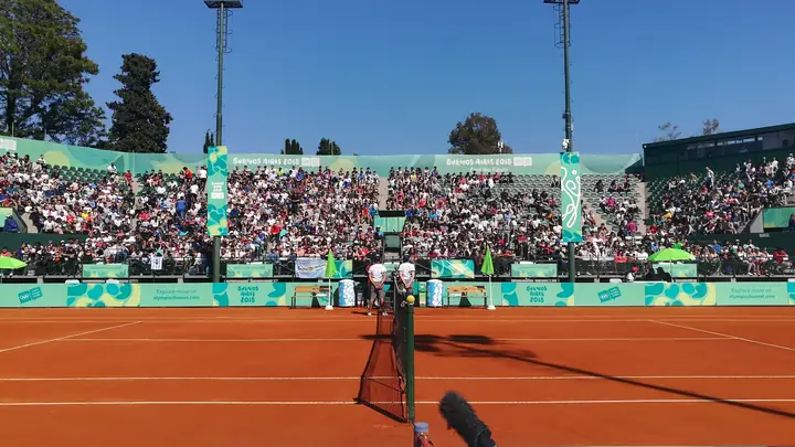 Main stadium of the Buenos Aires Lawn Tennis club during the boys singles finale of the 2018 Summer Youth Olympics.