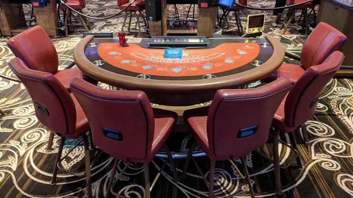 Blackjack table at Del Lago Resort and Casino